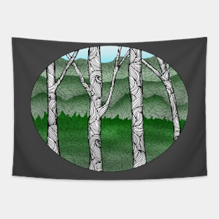 Swirly Birches Tapestry