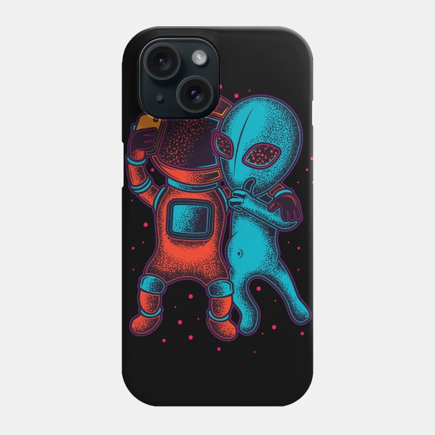 Alien and Astronaut Take A Selfie Phone Case by FilsonDesigns