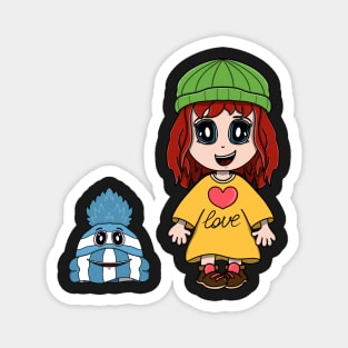 Beanie Sue and Slink Magnet