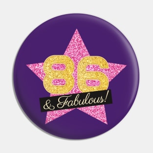 86th Birthday Gifts Women Fabulous - Pink Gold Pin