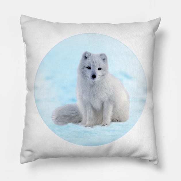 Save Arctic Fox Pillow by aklara