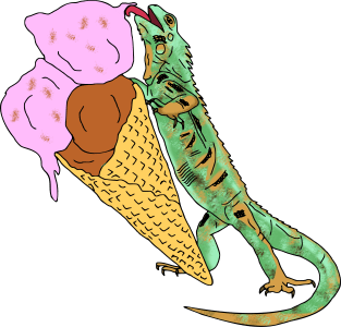 iguana eating ice cream doodle Magnet