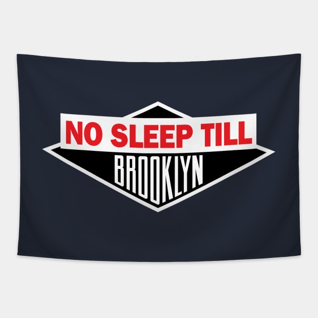 Navy No Sleep Till Brooklyn Tapestry by DIGABLETEEZ