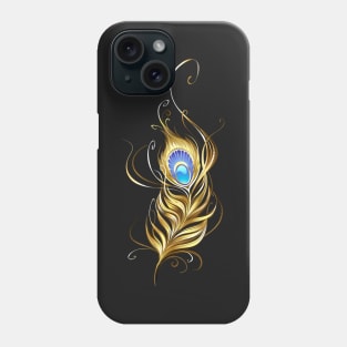 Golden peacock feather ( Gold feather ) Phone Case