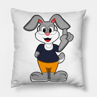 Rabbit as Nerd with Glasses Pillow