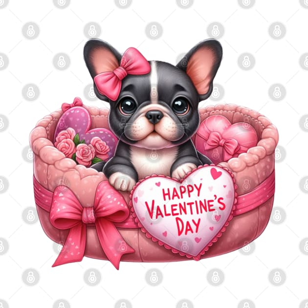 Valentine French Bulldog in Bed by Chromatic Fusion Studio