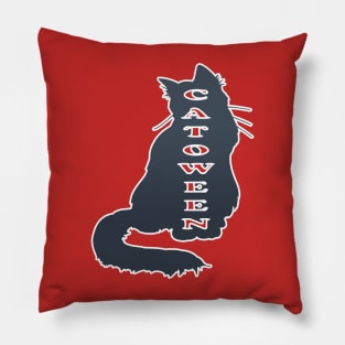 Catoween t shirt design Pillow