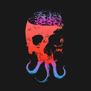 Scary Skull with Brain - Color Version 1 T-Shirt