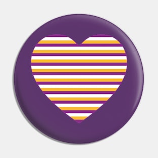 Suffragettes Heart | Purple White Gold | Stripes | Women's Rights | Pin