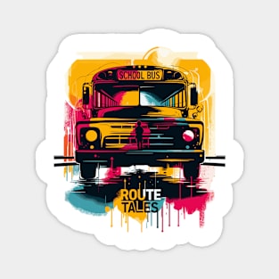 Silhouette Of A School Bus, Route Tales Magnet