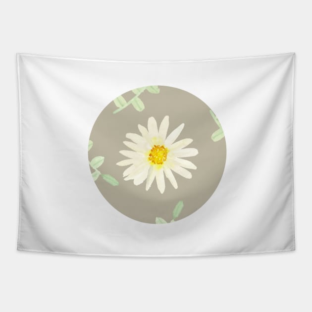 Daisy | Watercolor | Art | Pattern | Grey Tapestry by Harpleydesign