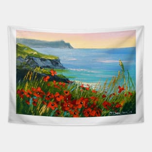 Flowers by the sea Tapestry