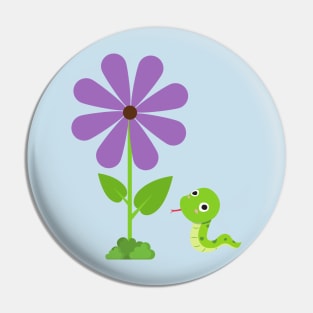 Snake and Flower Pin