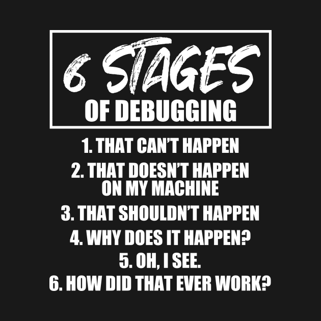 6 stages of debugging by Mesyo