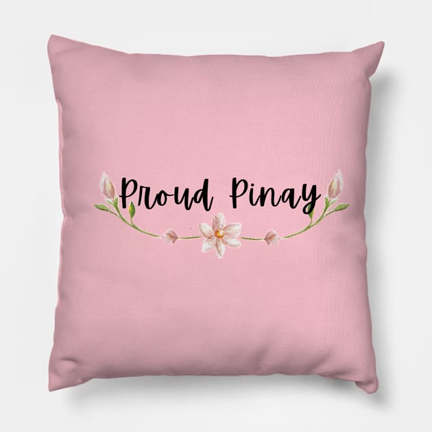 Proud Pinay Blooming white flowers statement Pillow by CatheBelan