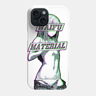 WAIFU MATERIAL (GLITCH) SAD JAPANESE ANIME AESTHETIC Phone Case