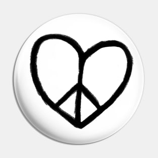 Heart Peace Logo, Peace Love Pin