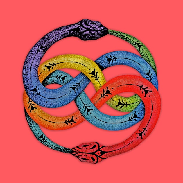 Ouroboros with Chakras Colors by MandalaSoul