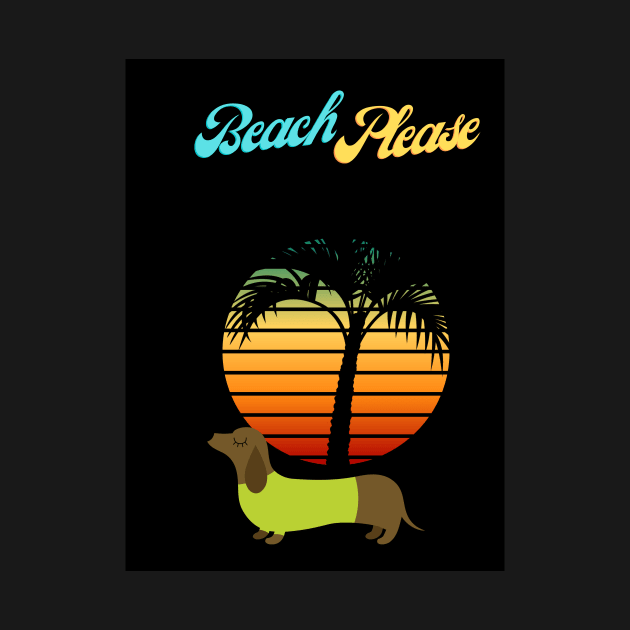 Dachshund at the beach by Funkydigi designs