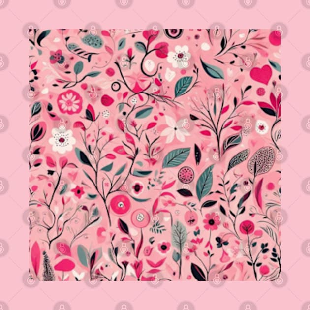 Cute pink floral pattern vintage retro flowers gift ideas by WeLoveAnimals