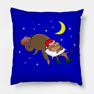 santa claus sloth christmas Pillow