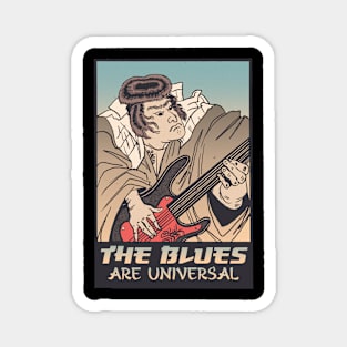 Bluesman Samurai Playing Guitar - The Blues are Universal Magnet