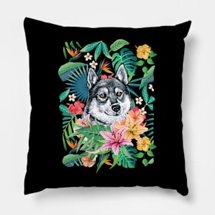 Tropical Siberian Husky 9 Pillow