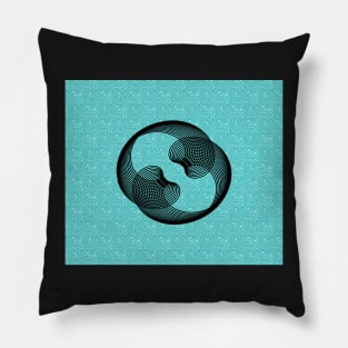 Abstract light Blue Aqua Pattern Natural Flow Updated Vintage Pillow