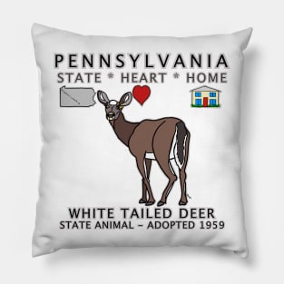 Pennsylvania - White Tailed Deer - State, Heart, Home - state symbols Pillow