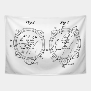 Airplane Cockpit Instruments White Tapestry