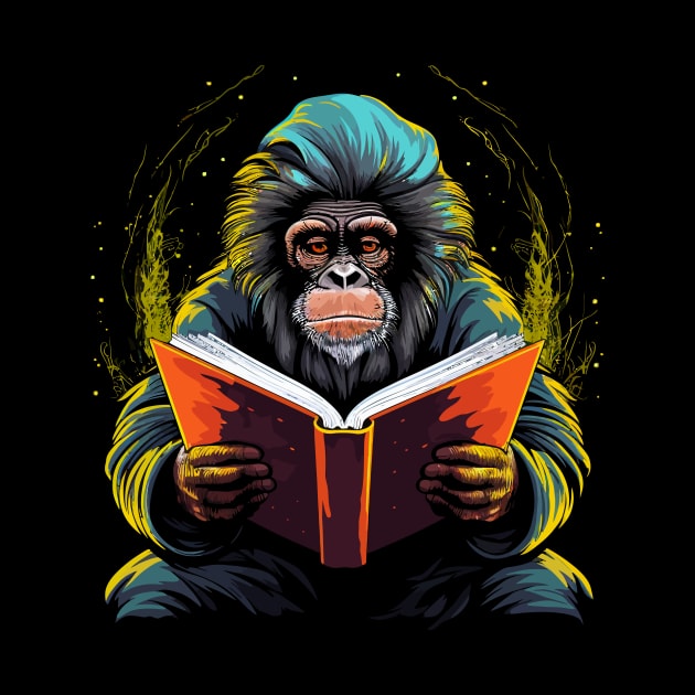 Snow Monkey Reads Book by JH Mart