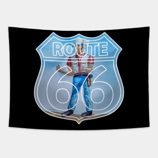 Muffler man statue along Route 66 in Gallup New Mexico - Welshdesigns Tapestry