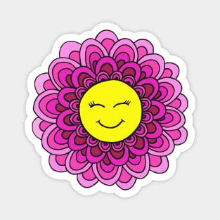 Happy Face Flower Magnet