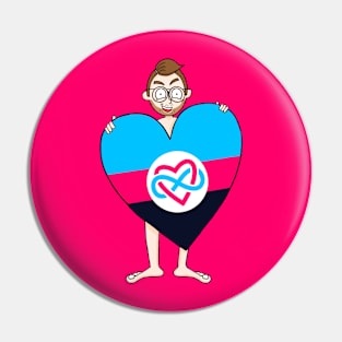 Polyamory Pride Heart Pin