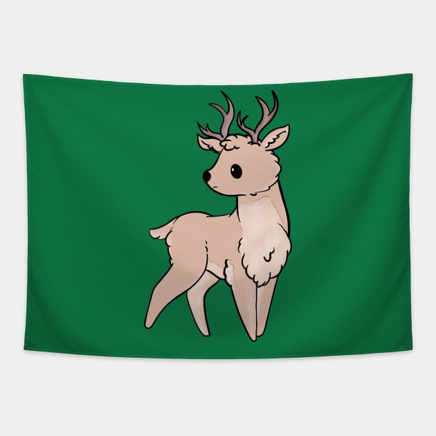 Cute Deer cartoon Tapestry by Uwaki