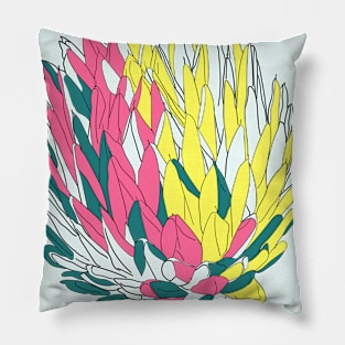 Ornamental cactus colorful lineart Pillow