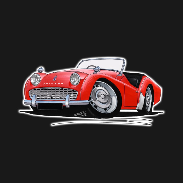 Triumph TR3A Red by y30man5