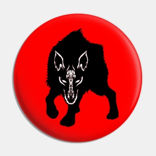 Lone Wolf Hunter - tribal design Pin