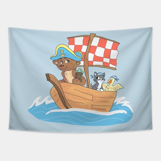 Little Bear Pirate Tapestry by sky665