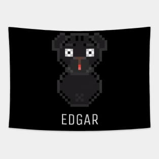 Pug Edgar White Tapestry