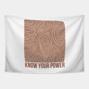 Know Your Power Square Abstract Shape Warm Toned design Tapestry