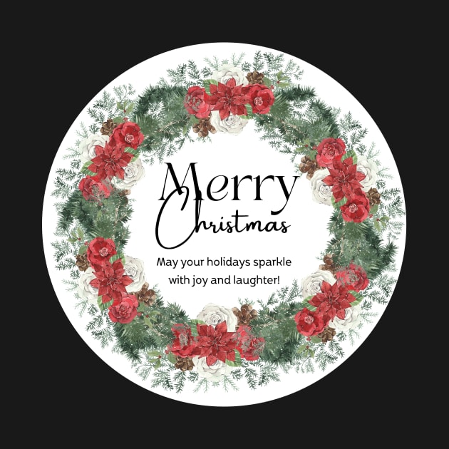 Merry Christmas Round Sticker 03 by LD-LailaDesign