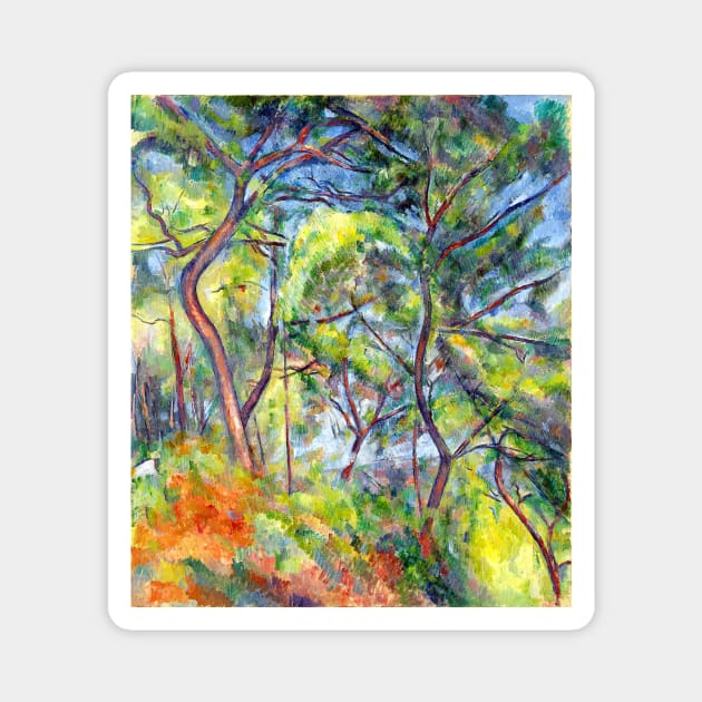 Sous-Bois, Woods in Countryside, France 1884, Paul Cézanne Magnet by rocketshipretro