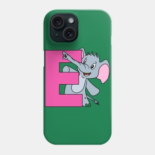 Letter E with Elephant Phone Case