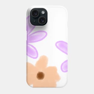 Purple orange watercolor floral art design Phone Case