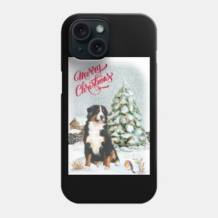 Bernese Mountain Dog Merry Christmas Santa Dog Phone Case