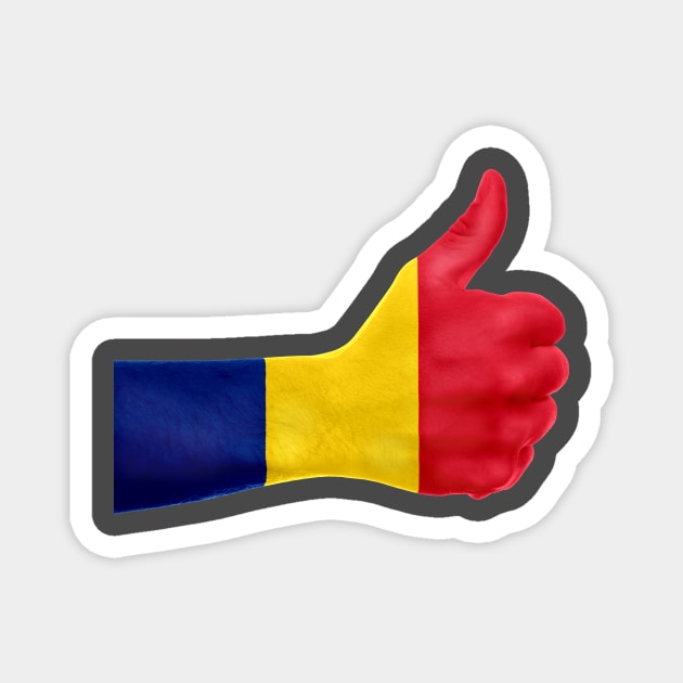 Romania thumb's up flag print Magnet by LiliMagic