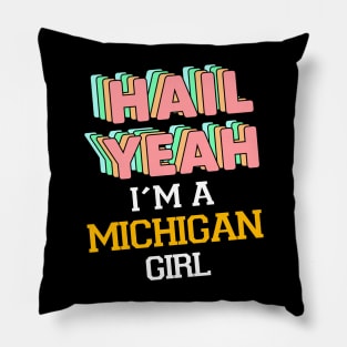 michigan girl retro Pillow