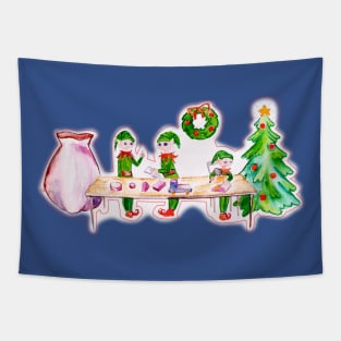 Santa's elves working Tapestry