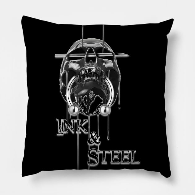 ink and steel Pillow by Ink and Steel